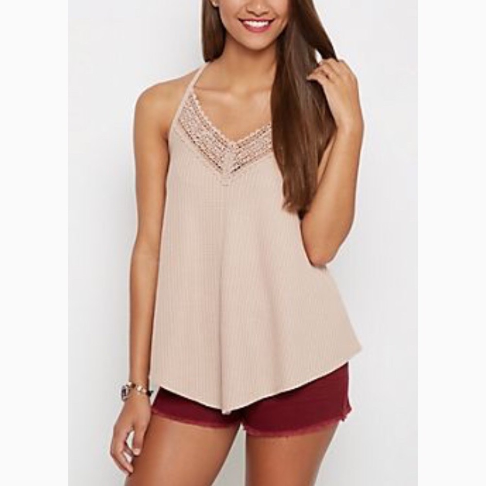 Wild Blue Sadie Robinson Crochet Waffle Knit Tank